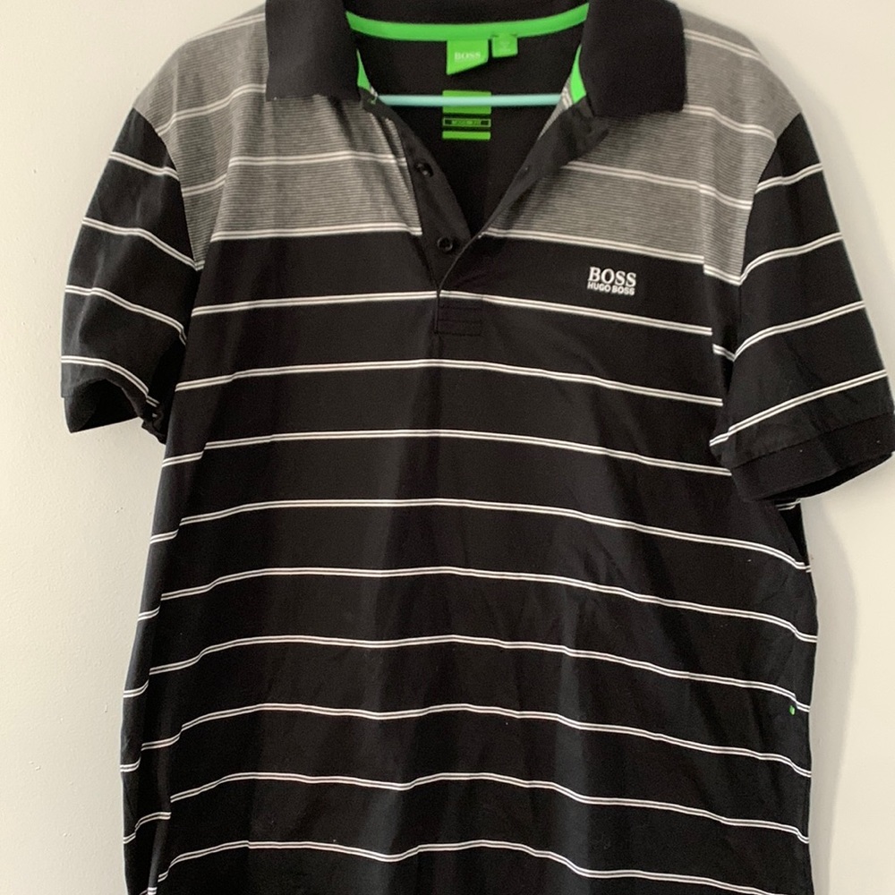 Black and white stripe Hugo Boss short sleeve